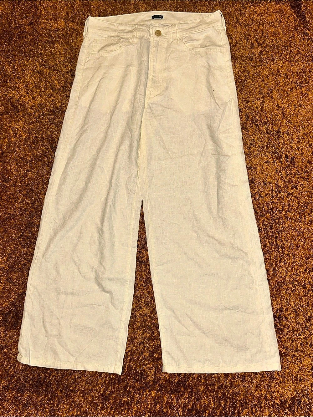 J.CREW Wide Leg Linen-Blend Pants 
Waist 27 Like New